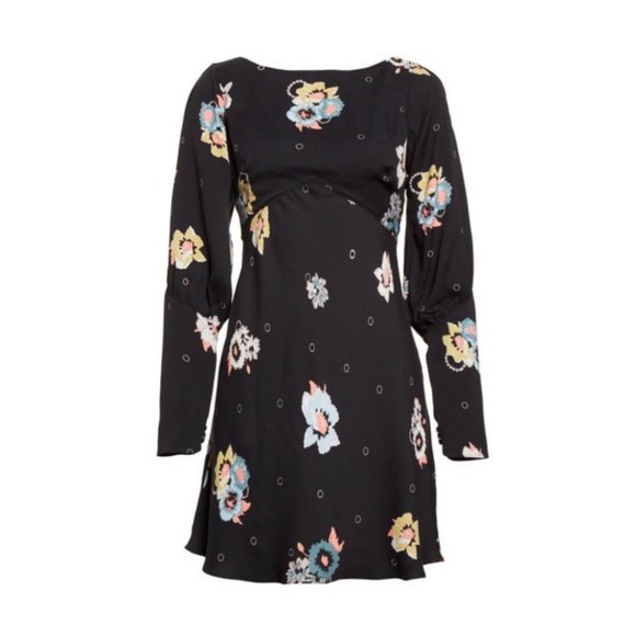 Blogger Favorite Free People Mod Retro Sunshadows Floral Mini Dress 60s 70s - 2 - Picture 13 of 14